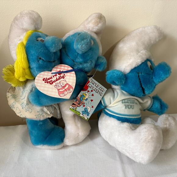 Vintage Peyo Wallace Brand  1979 and 1982 Smuf snd Smufette  Plushes - Picture 2 of 13